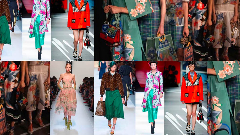 Tendenze moda primavera-estate 2018. Trionfano rosa polvere, ultra viola e fantasie floreali